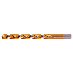 3.10mm RHS / RHC HSS-CO 8% (M42) 135 Degree Split Point Q-Cobalt Wide Land Parabolic Jobber Drill - TiN - Exact Industrial Supply