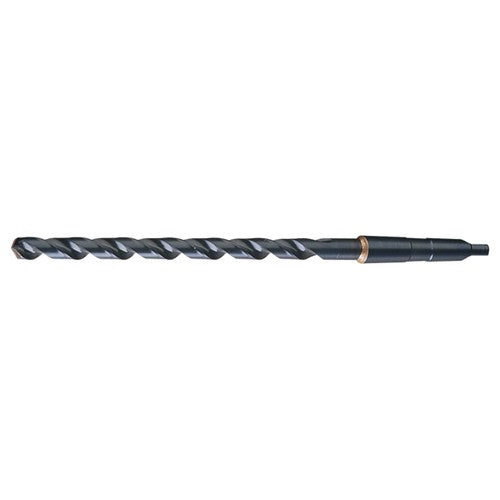 21/32 RHS / RHC HSS 118 Degree Notched Point Heavy Duty Extra Length Taper Shank Drill - Steam Oxide