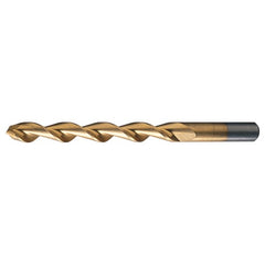 #7 RHS / RHC HSS 135 Degree Split Point Deep Hole Parabolic Drill - TiN - Exact Industrial Supply