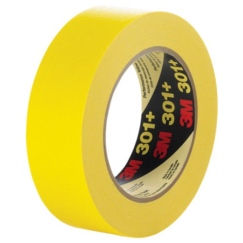 3M Performance Yellow Masking Tape 301+ 24 mm × 55 m - Americas Industrial Supply