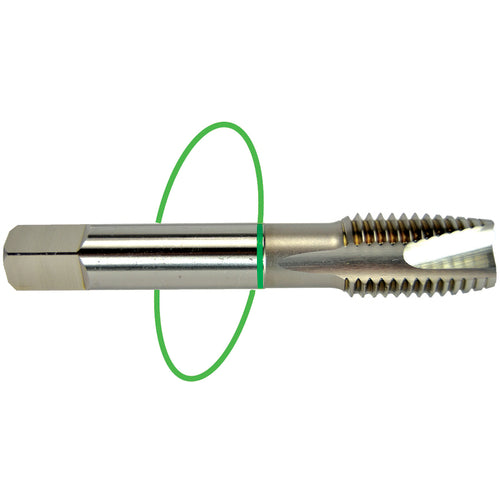 ‎1/4-28 Dia-H3-2 FL-Std Spiral FL Tap - Green Ring - Americas Industrial Supply