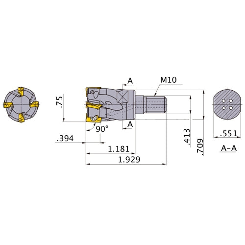 APX3000UR123AM10A30 INDX END MILL