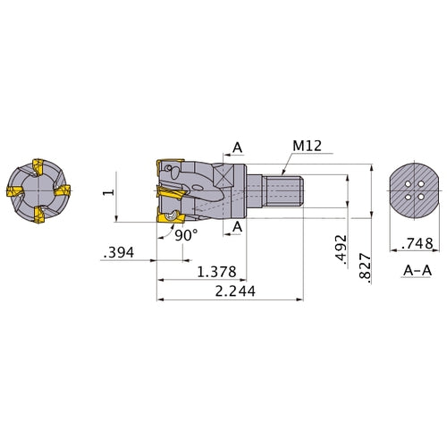 APX3000UR163AM12A35 INDX END MILL