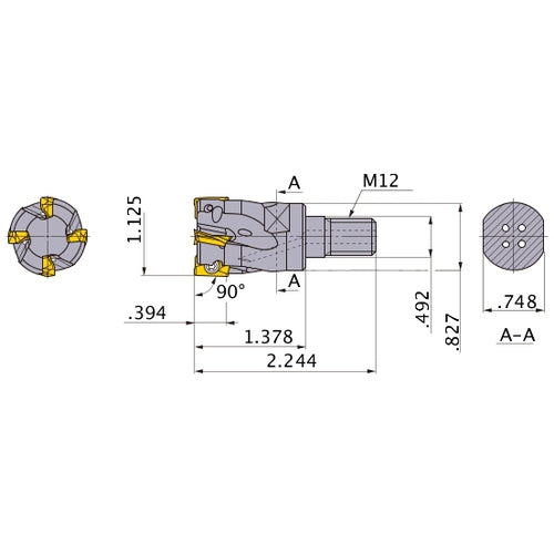 APX3000UR184AM12A35 INDX END MILL