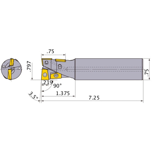 AQXUR134SA12L INDEXABLE ENDMILL