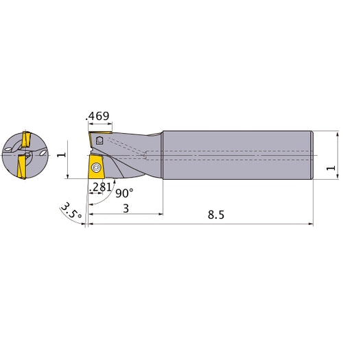 AQXUR162SA16L INDEXABLE ENDMILL