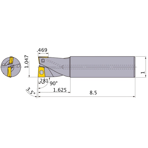AQXUR172SA16L INDEXABLE ENDMILL