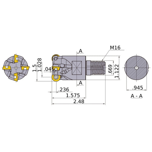 ARP6UPR2404AM1640 INDX END MILL