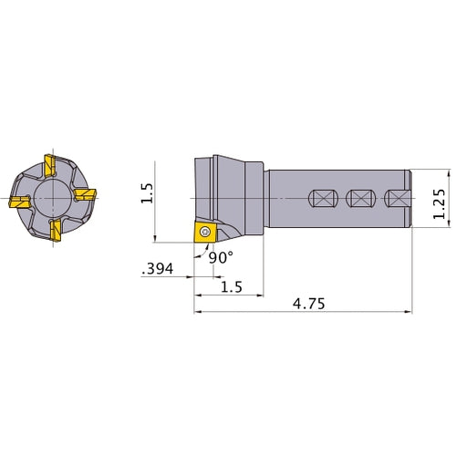 ASX400R243W20 INDEXABLE ENDMILL
