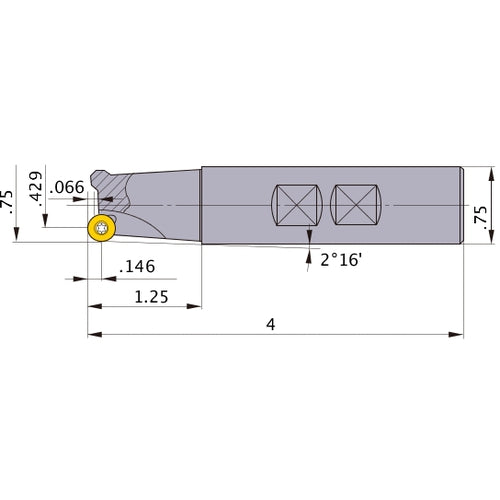 BRP3UNR122W12 INDEXABLE ENDMILL