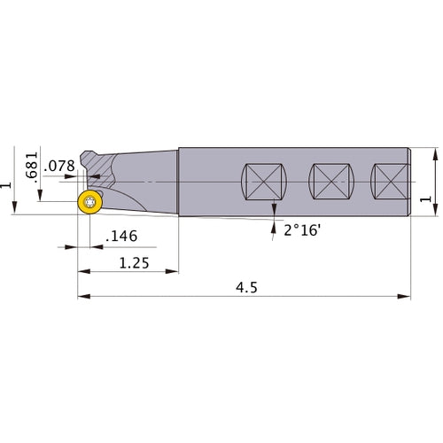 BRP3UNR163W16 INDEXABLE ENDMILL