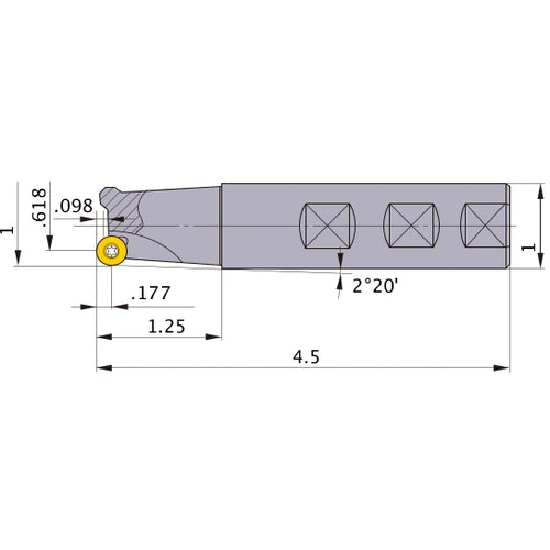 BRP4UNR162W16 INDEXABLE ENDMILL