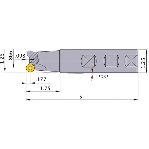 BRP4UNR203W20 INDEXABLE ENDMILL