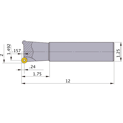 BRP6UPR324ELS20 INDEXABLE ENDMILL