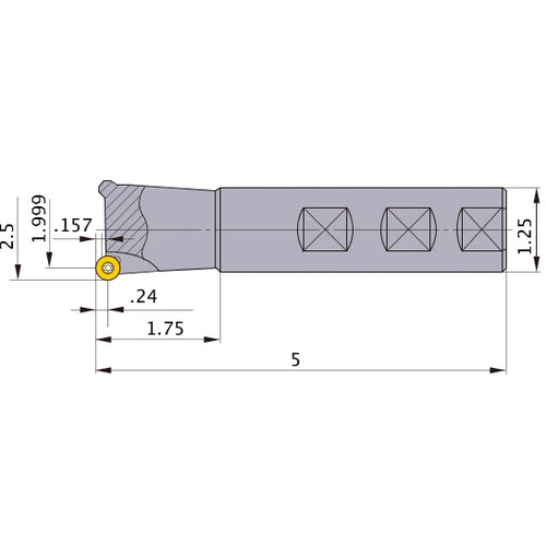 BRP6UPR405W20 INDEXABLE ENDMILL