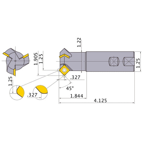 CFSPR203W20 INDEXABLE ENDMILL