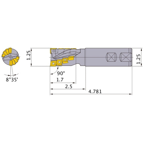 LER2008W20 INDEXABLE ENDMILL