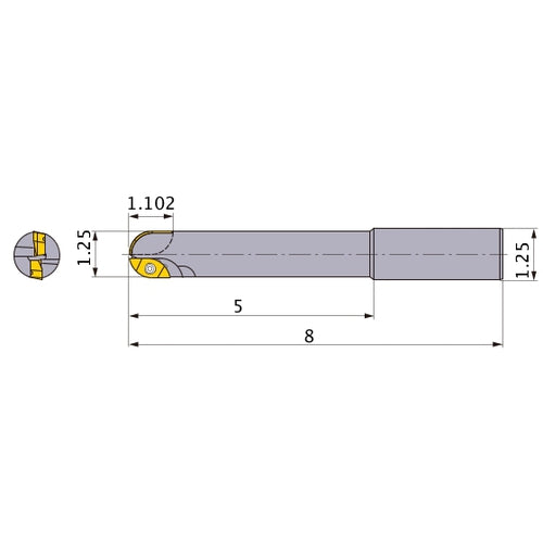 SRM220SAL2 INDEXABLE ENDMILL