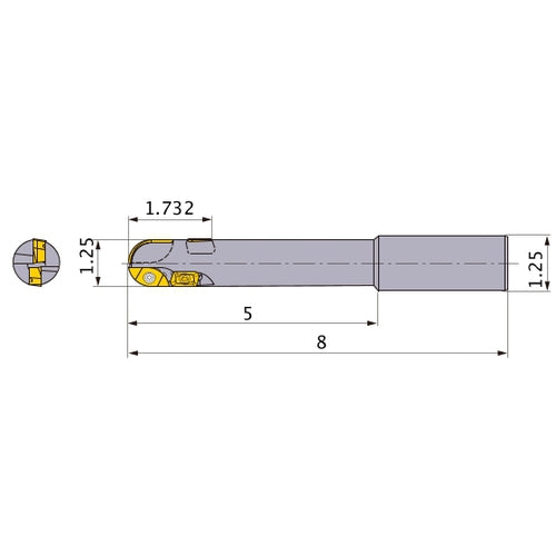 SRM220SAL4 INDEXABLE ENDMILL
