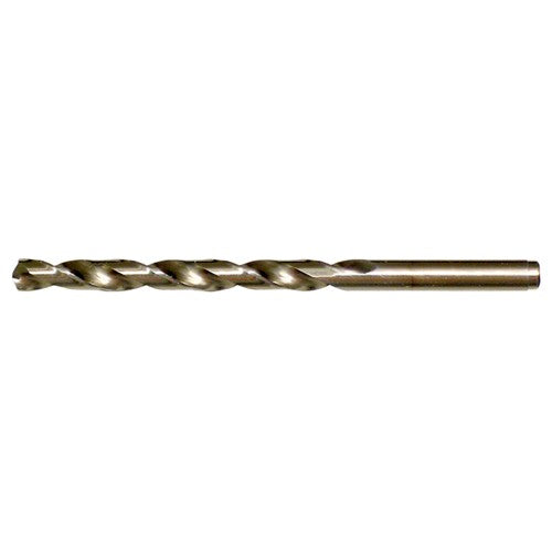 F RHS / RHC HSS-CO 8% (M42) 135 Degree Split Point Cobalt Heavy Duty Jobber Length Drill - Straw / Gold Oxide - Exact Industrial Supply