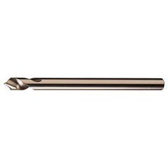 1/4-E × 4″ OAL 120 Degree HSSCoPM Radial NC Spotting Drills Gold-Black Oxide - Exact Industrial Supply