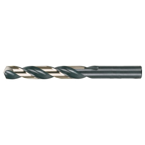 Q RHS / RHC HSS 135 Degree Split Point Heavy Duty Jobber Length Drill - Black & Gold - Exact Industrial Supply