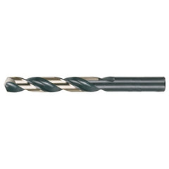 25/64 RHS / RHC HSS 135 Degree Split Point Heavy Duty Jobber Length Drill - Black & Gold - Exact Industrial Supply
