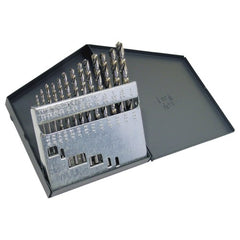 ‎1/16-1/4 RHS / RHC HSS 118 Degree Radial Point General Purpose Jobber Lengh Drill Set - Bright - Exact Industrial Supply