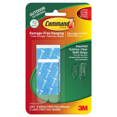 Command Outdoor Clear Medium and Large Refill Strips 17615CLRAW-ES - Exact Industrial Supply