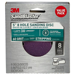 3M SandBlaster Sanding Discs 99621SB-ES 5″ × 8Hole 60 grit - Americas Industrial Supply