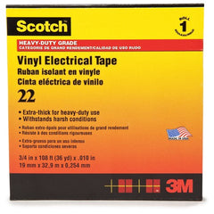 Scotch Vinyl Electrical Tape 22 3/4″ × 36 yd Black - Americas Industrial Supply