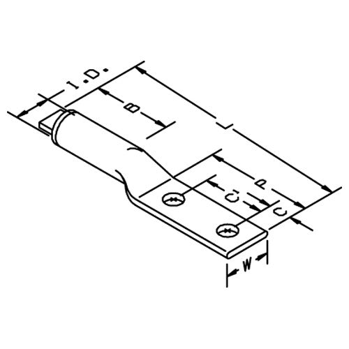 3M Scotchlok Aluminum Two Hole Lug 40145 up to 35 kV 4/0 AWG White - Americas Industrial Supply