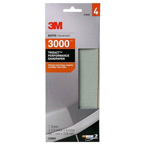 ‎3M Trizact Performance Sandpaper 03064 3-2/3″ × 9″ 3000 grit - Americas Industrial Supply