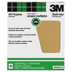3M Aluminum Oxide Sandpaper 99401NA-M 9″ × 11″ 220 grit - Americas Industrial Supply
