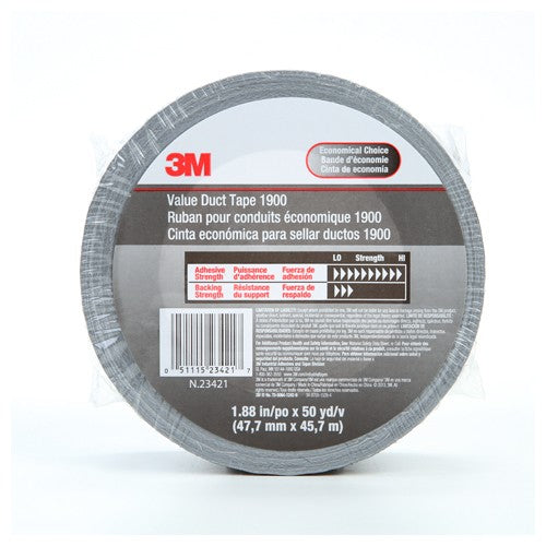 3M Value Duct Tape 1900 Silver 1.88″ × 50 yd 5.8 mil - Americas Industrial Supply
