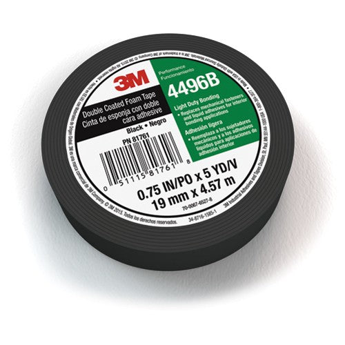 3M Double Coated Polyethylene Foam Tape 4496B 3/4″ × 5 yd 62 mil 12 Rolls/Case - Americas Industrial Supply