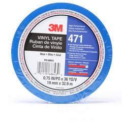 3M Vinyl Tape 471 Blue 3/4″ × 36 yd 5.2 mil Individually Wrapped Conveniently Packaged - Americas Industrial Supply