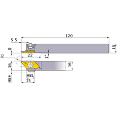 ‎CTAHL1616-120 TURNING HOLDER