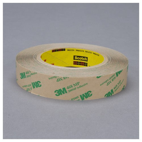 3M Adhesive Transfer Tape 468MP Clear 1/2″ × 60 yd 5 mil - Americas Industrial Supply