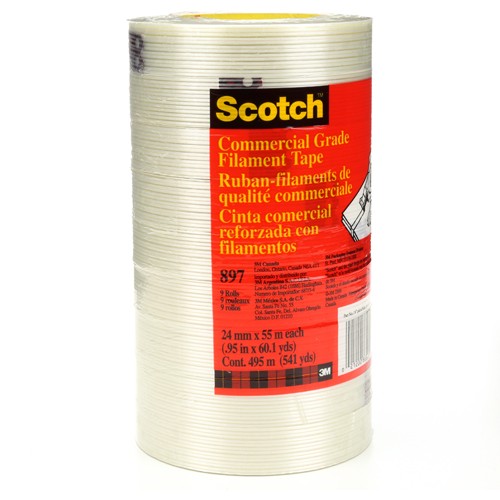 Scotch Filament Tape 897 Clear 24 mm × 55 m 5 mil - Americas Industrial Supply