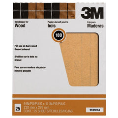 3M Garnet Sanding Sheets 99412NA 9″ × 11″ 180 grit - Americas Industrial Supply