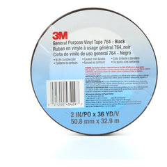 3M General Purpose Vinyl Tape 764 Black 2″ × 36 yd 5 mil Individually Wrapped Conveniently Packaged - Americas Industrial Supply