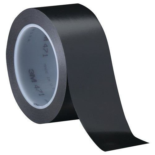 3M Vinyl Tape 471 Black 3/4″ × 36 yd 5.2 mil Individually Wrapped Conveniently Packaged - Americas Industrial Supply