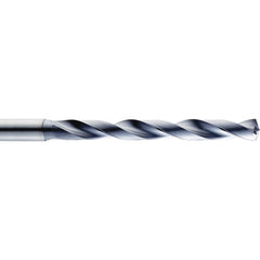 10.5 mm Dia. × 12 mm Shank × 71 mm Flute Length × 118 mm OAL, 5xD, 140°, TA, 2 Flute, Coolant Thru, Round Solid Carbide Drill
