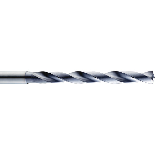11/32″ Dia. × 10 mm Shank × 61 mm Flute Length × 103 mm OAL, 5xD, 145°, TA, 2 Flute, Coolant Thru, Round Solid Carbide Drill