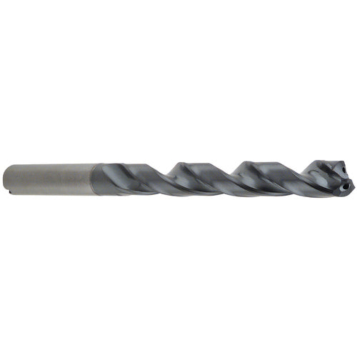 25/64″ Dia. × 0.3937″ Shank × 3.74″ Flute Length × 5.591″ OAL, 8xD, 140°, TA, 2 Flute, Coolant Thru, Round Solid Carbide Drill
