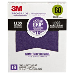 ‎3M Pro Grade Precision Faster Sanding Sanding Sheets 60 grit Coarse 27060TRI-18 9″ × 11″ - Americas Industrial Supply