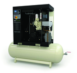 15HP 200/3/60V 125PSI R-Series Rotary Screw 80 Gallon Horizontal 53.9 ACFM Air Compressor - Americas Industrial Supply