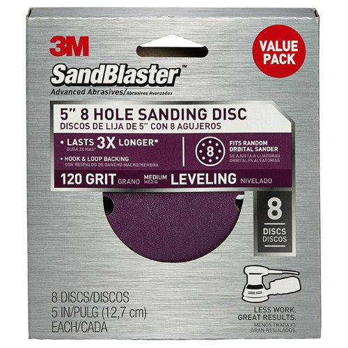 3M SandBlaster Sanding Discs 99622SB-ES 5in × 8Hole 80 grit - Americas Industrial Supply