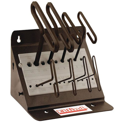 8 Pieces-3/32″-1/4″ T-Handle Style-6″ Arm-Hex Key Set with Plain Grip - Americas Industrial Supply